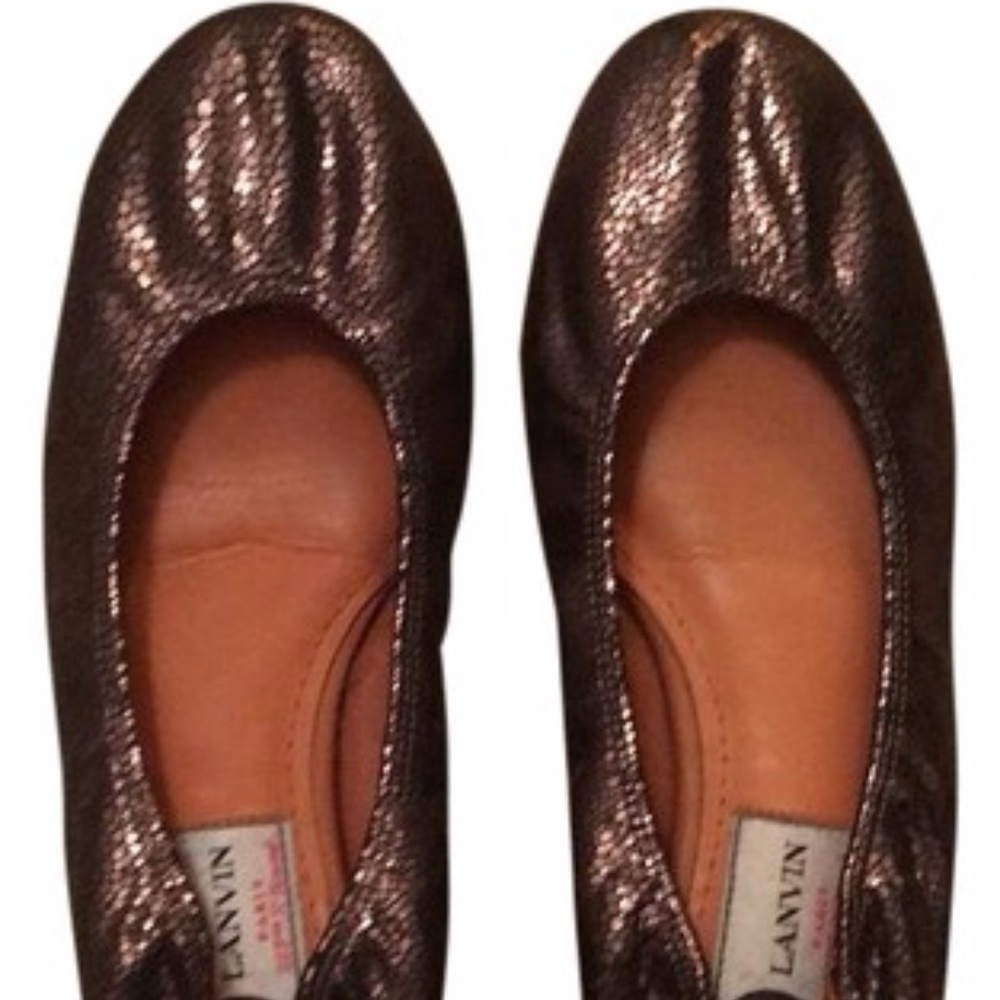 Lanvin Bronze Ballet Flats