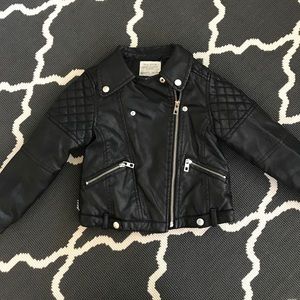 Zara girls faux leather Moro jacket. 3/4