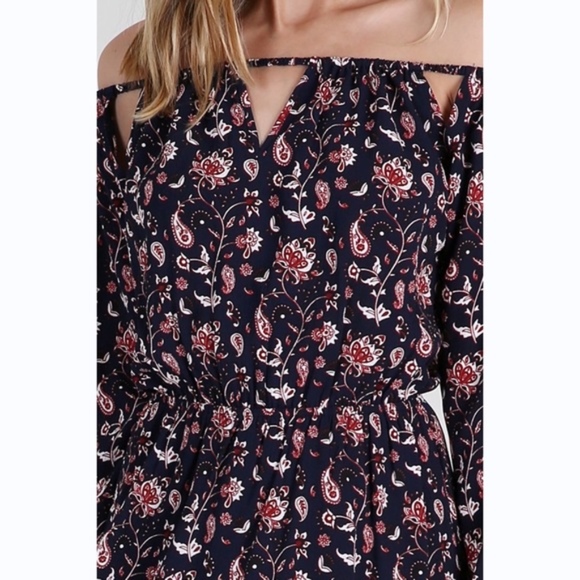 Paisley Off the Shoulder Cut Out Dress sold out - Picture 4 of 4