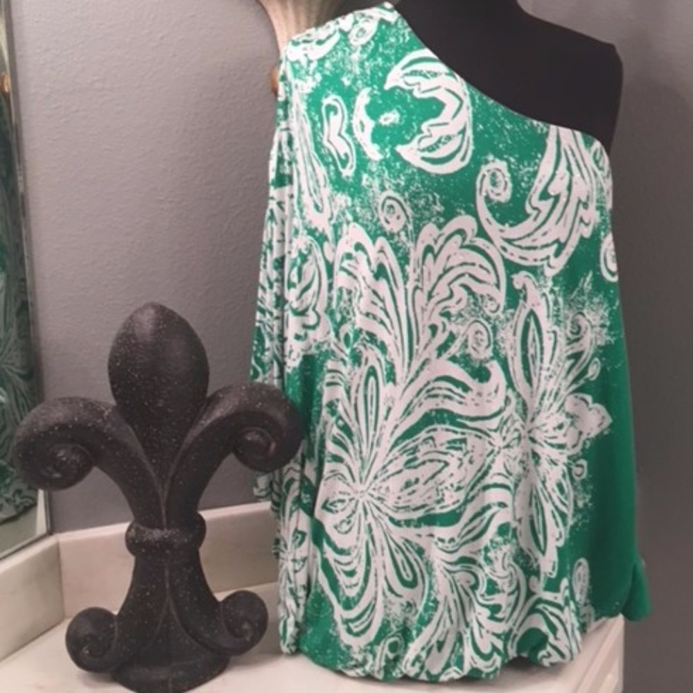 Beautifully Draped One Shoulder Top PLUS NWOT