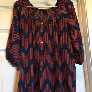 Glam red/navy top- very cute, like new