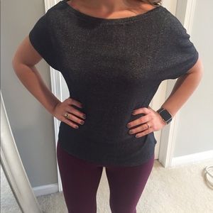 REISS navy/metallic top