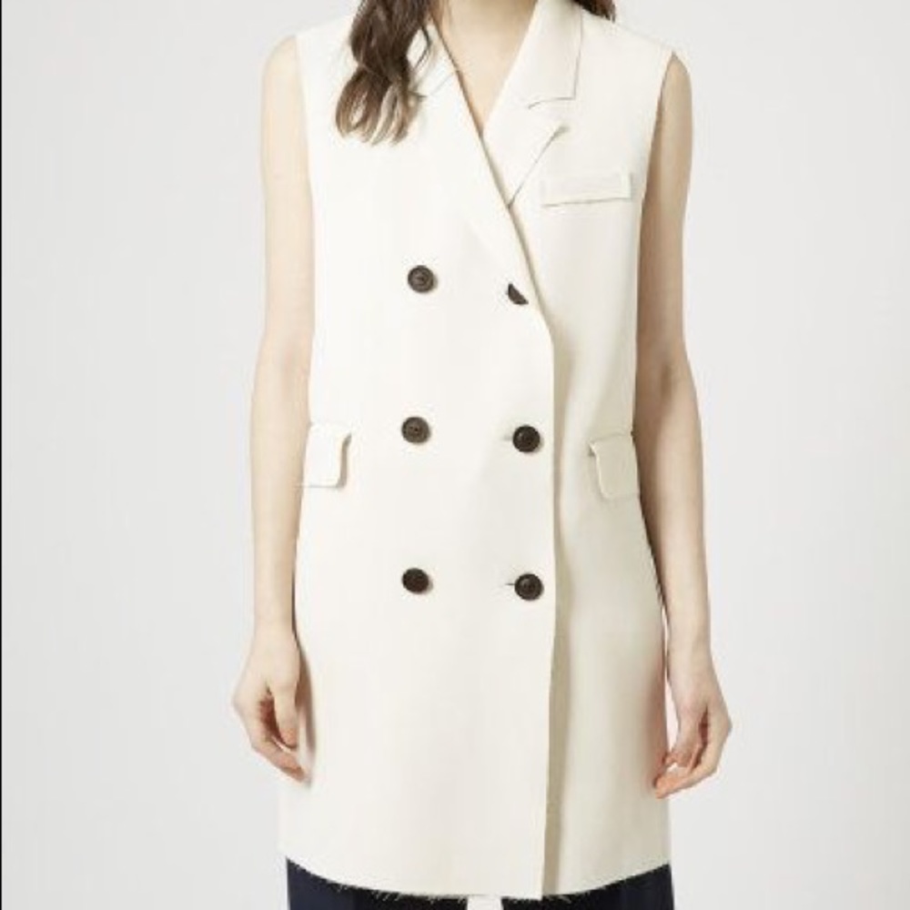 Topshop Raw Edge Sleeveless Jacket