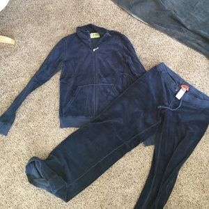 Velour juicy suit in navy blue