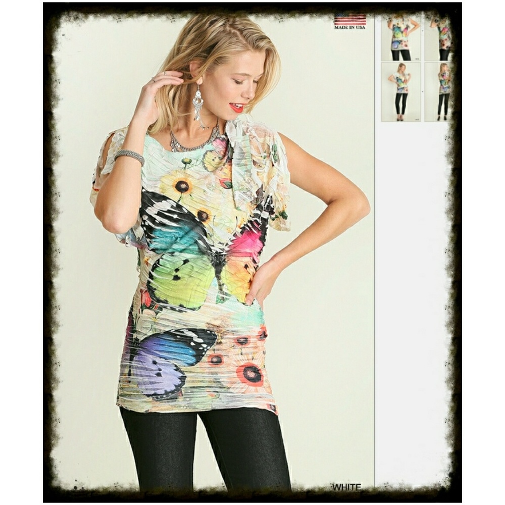 🌟🌟NWT Butterfly Sublimation Blouse