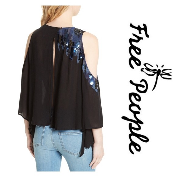 New FP All About You Embellished Cold Shoulder Top - Picture 3 of 7