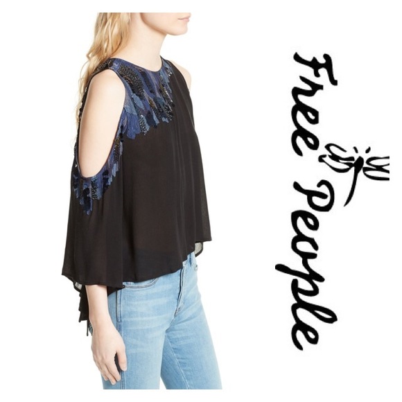 New FP All About You Embellished Cold Shoulder Top - Picture 4 of 7