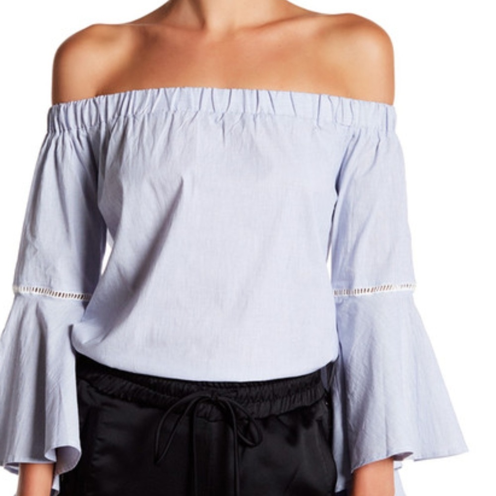 Harlowe & Graham Off Shoulder Bell Sleeve Blouse