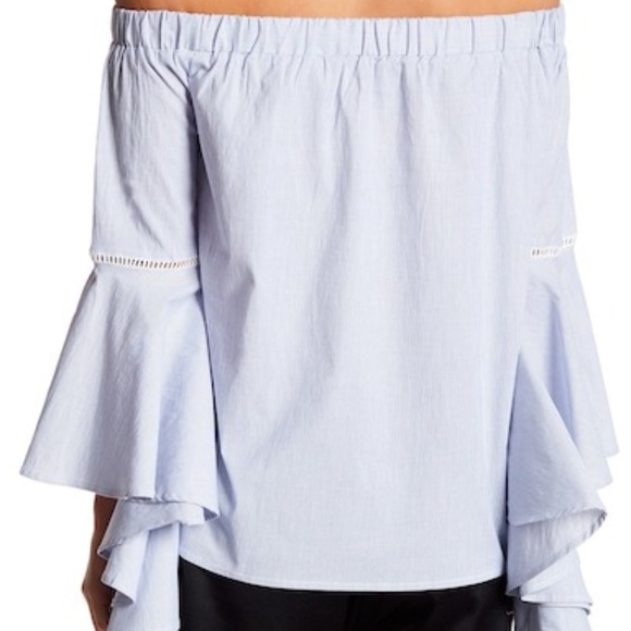 Harlowe & Graham Off Shoulder Bell Sleeve Blouse - Picture 2 of 2