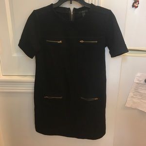 J.Crew black zip pocket ponte dress size 0