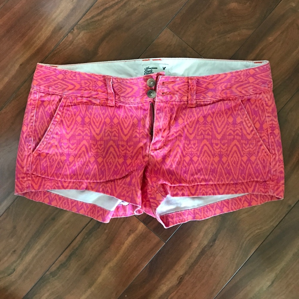 Pink and orange print shorts