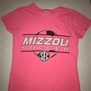 Neon Pink, Mizzou, soccer t-shirt.