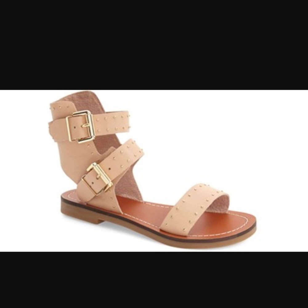 Top shop real leather studded sandals