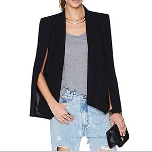 HaoDuoYi Chic Open Front Cape Split Blazer.