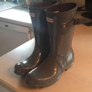 Hunter rain boots Short gloss grey