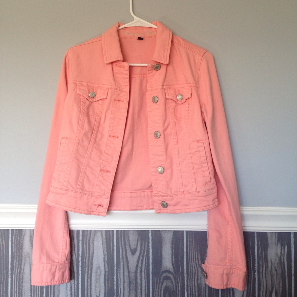 Salmon Colored American Eagle Jean Jacket