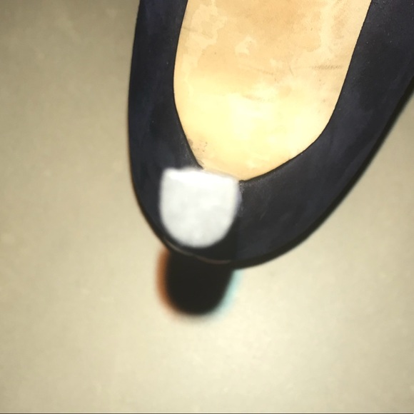 JIMMY CHOO SUEDE LEATHER NAVY/ GOLD STILETTO - Picture 5 of 6