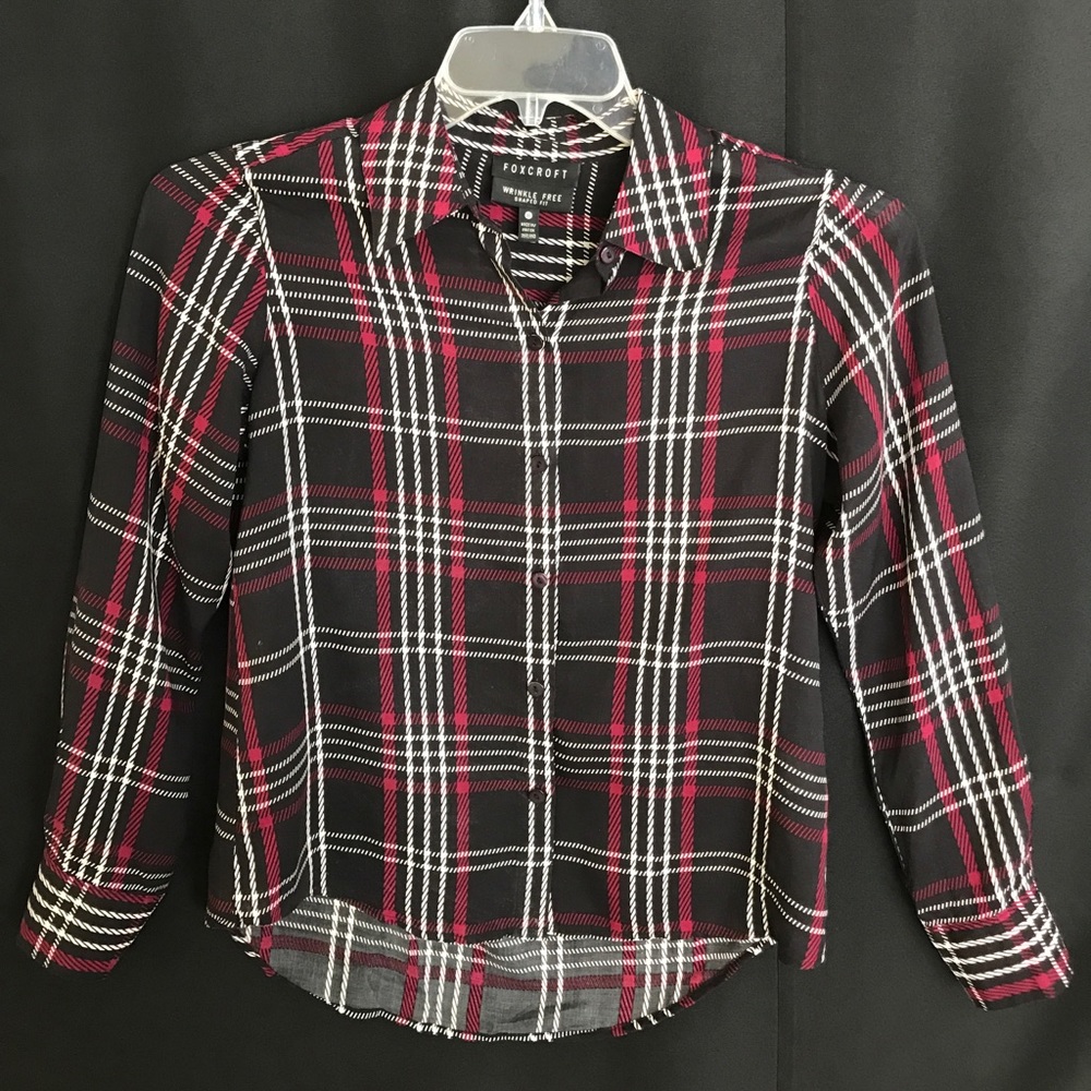 Foxcroft plaid button up blouse