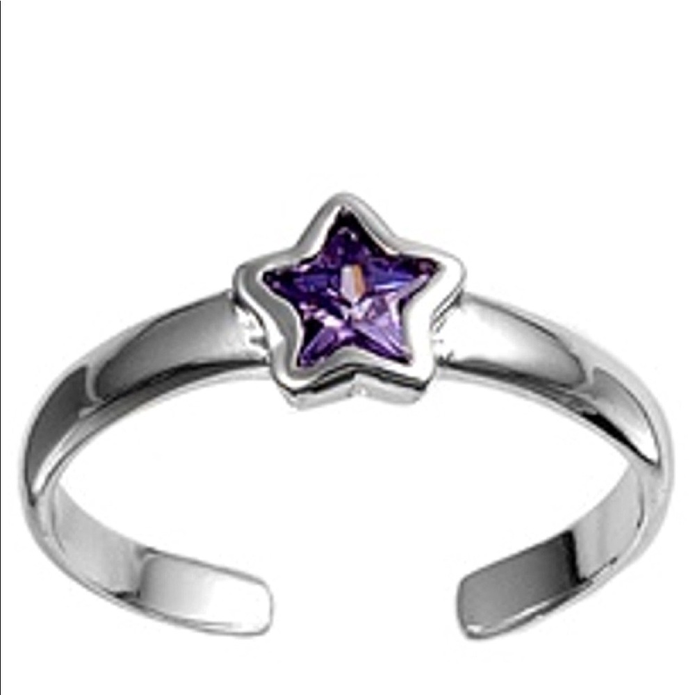 Purple star toe ring