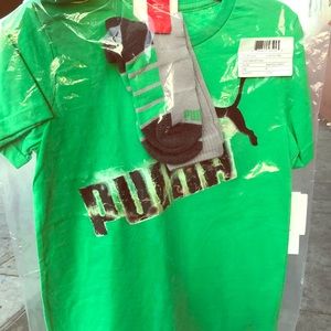 Puma Boys Medium Shirt and Socks Set Brand New
