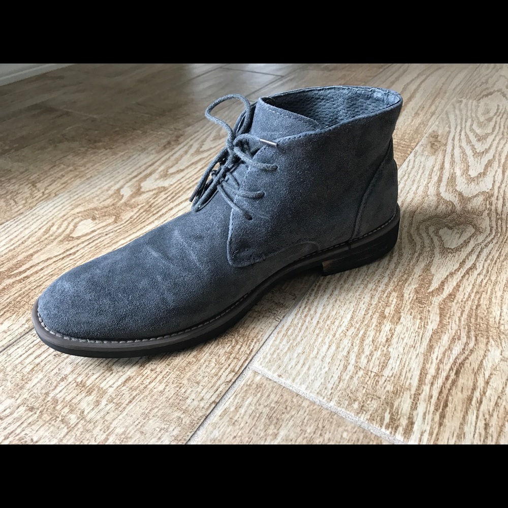 Gray suede boots