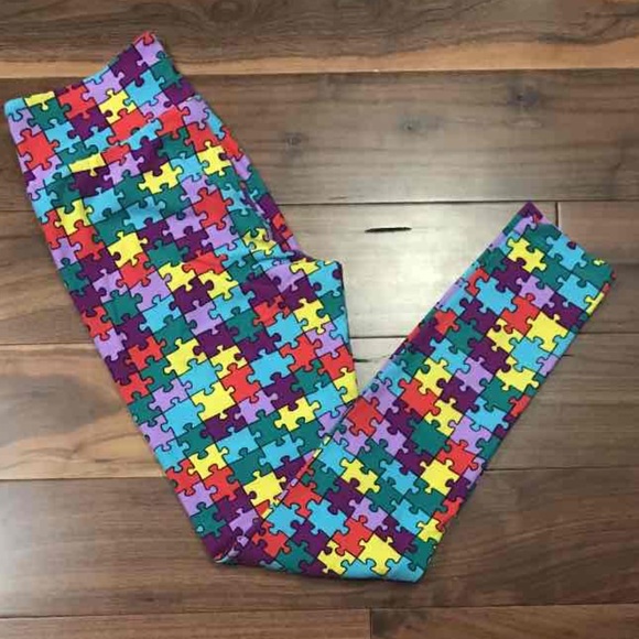 Autism Puzzle Piece Heart Leggings