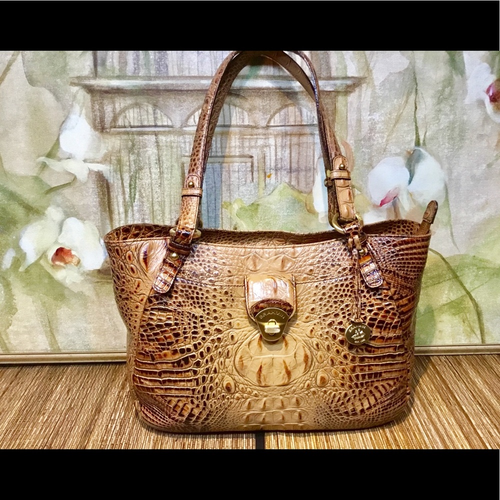 AUTHENTIC TOASTED ALMOND GENUINE LEATHER HANDBAG