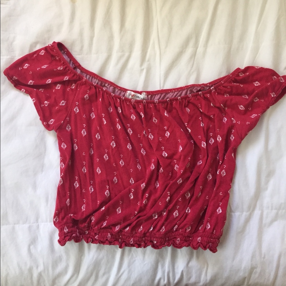 Red paisley crop top