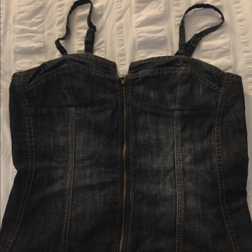 Denim dark tank top so cute!  Size XL Never worn