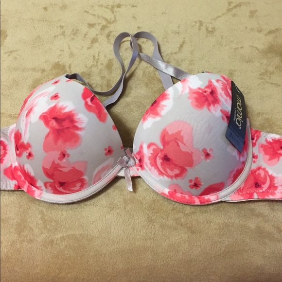 Mamia Lingerie Other - Gray Flowered Lightly Padded Bra 36 B