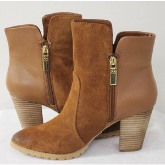 Elie Tahari Shoes - Elie Tahari Glenn Suede Booties in Chestnut Brown