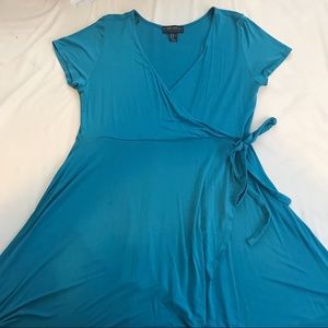 Teal surplice dress