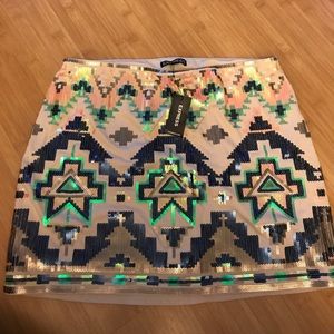 Express Aztec Mini Skirt