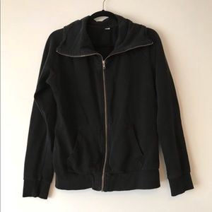 Express Black Moto Zip-Up Sweatshirt
