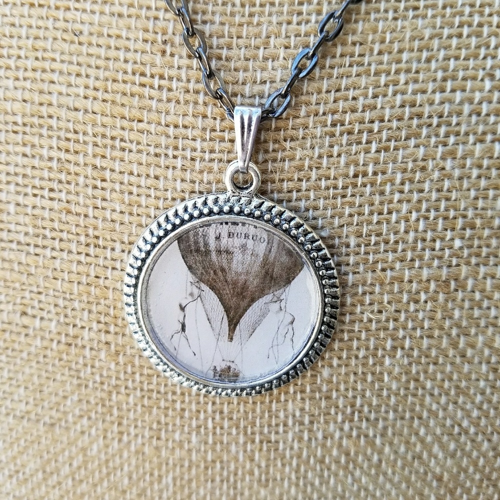 Hot Air balloon pendant necklace.