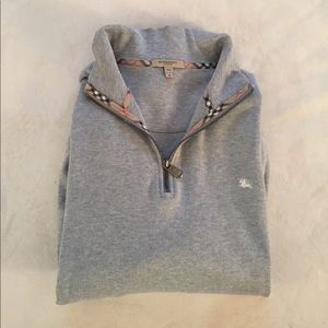 Burberry Half Zip Cotton Pullover, Size: M