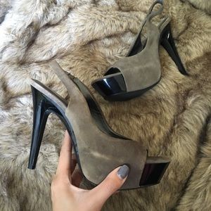 Jessica Simpson suede open toe heels