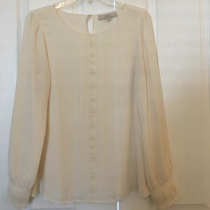 Ann Taylor Loft Ivory Beautiful Top