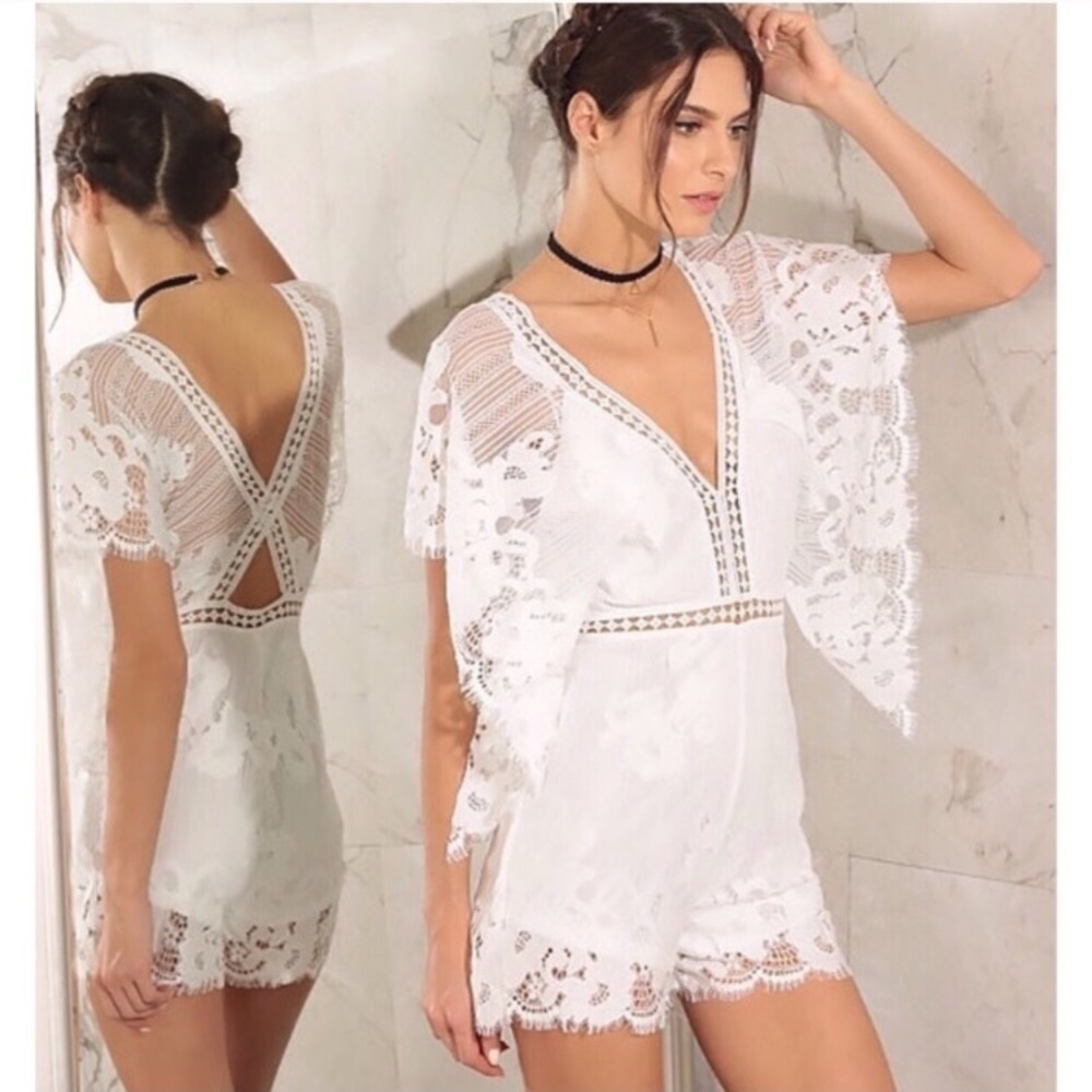 White lace romper