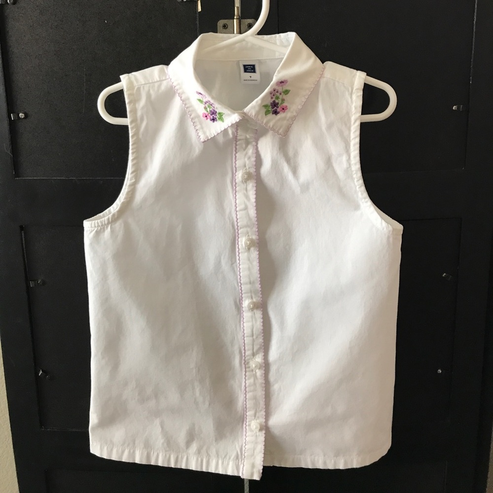 Janie and Jack button up top