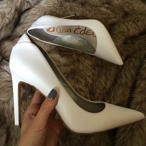Sam Edelman white pointy heels