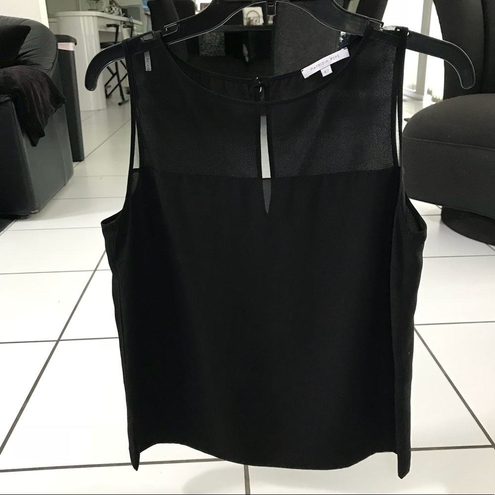 Patrizia Pepe Silk Mesh Tank