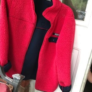 Pinkish red Columbia fleece coat