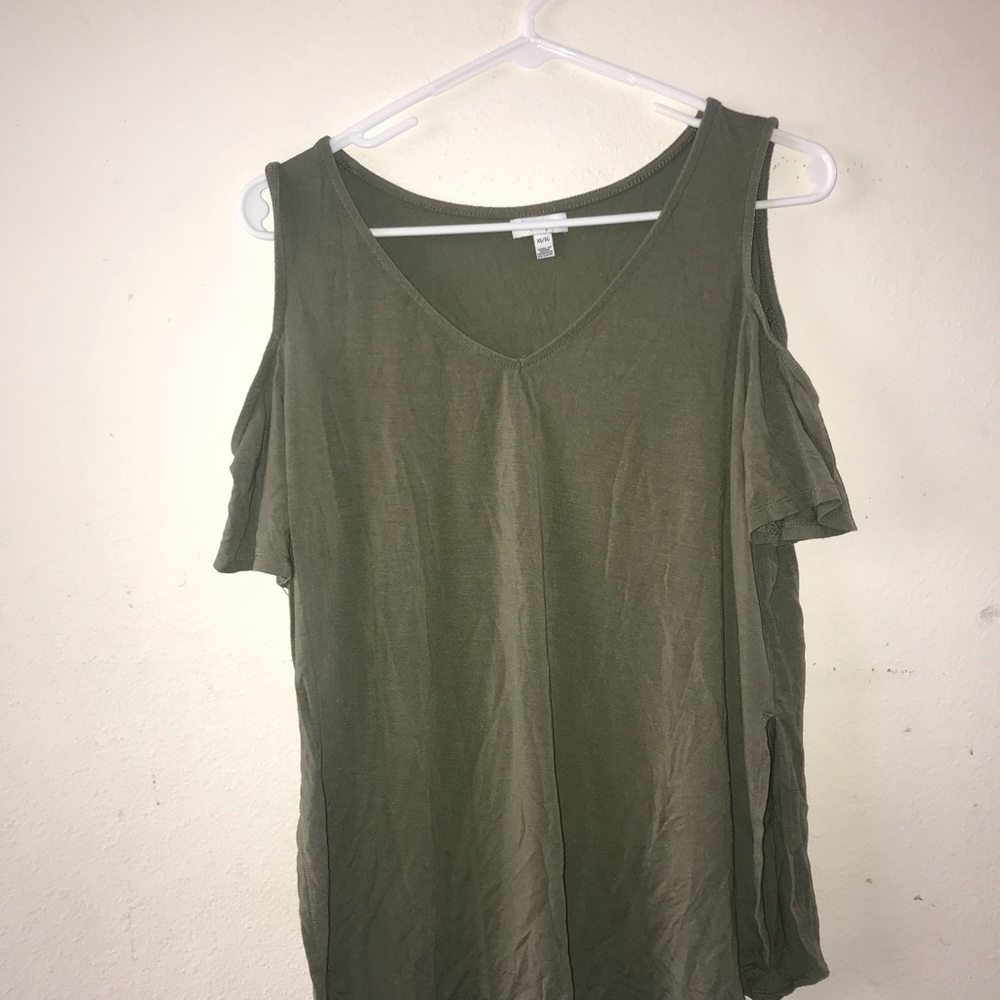 green off the shoulder top