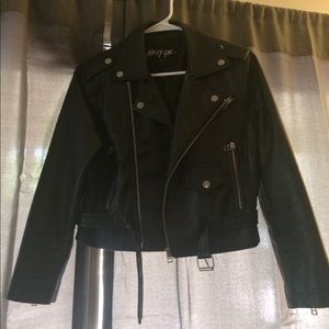 Nasty gal Faux Leather cropped jacket size small