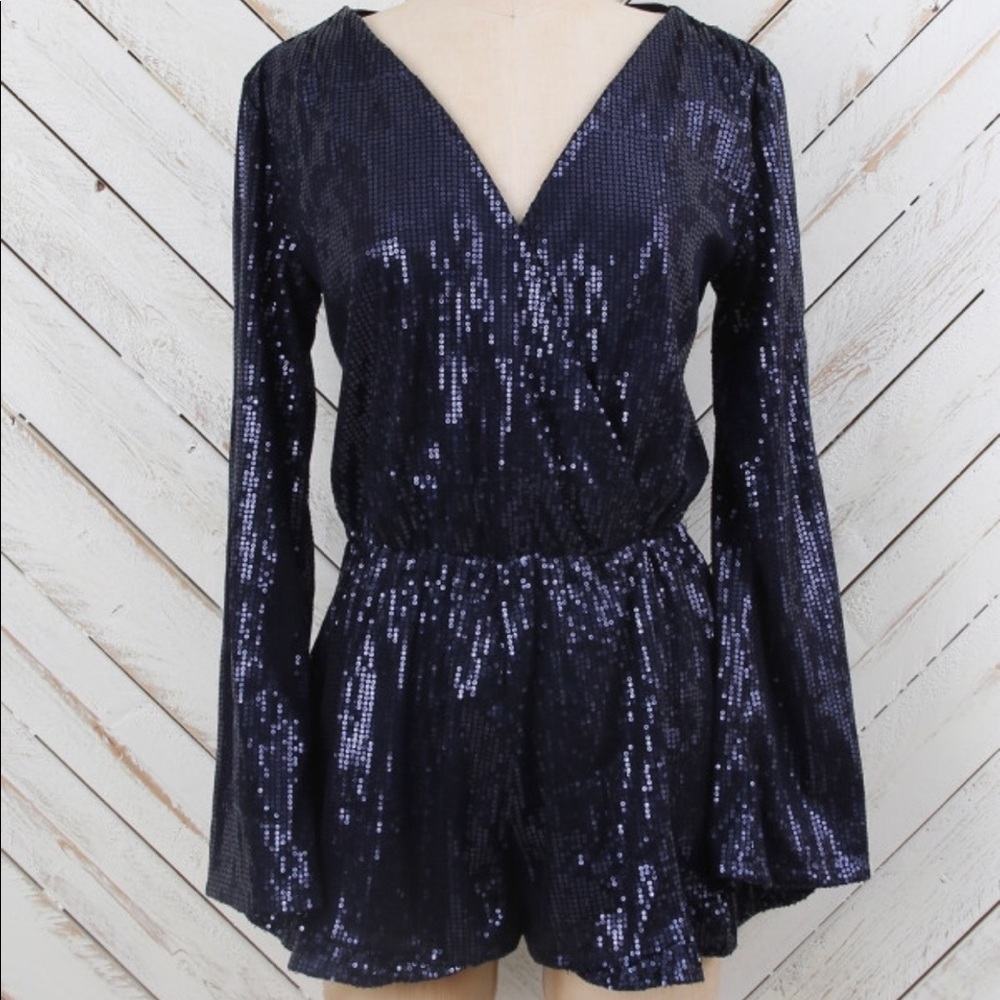 Black sequin romper