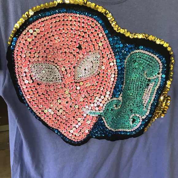 Alien Sequined embroidered top indigo - Picture 2 of 4