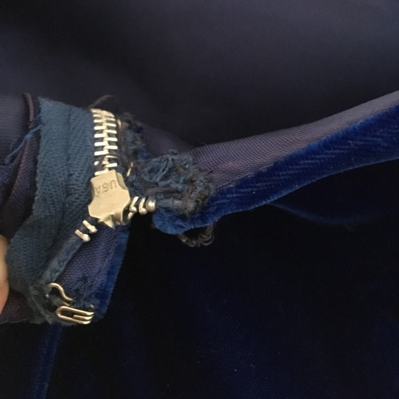 Vintage Brilliantly Blue Velvet Dress - Picture 7 of 8