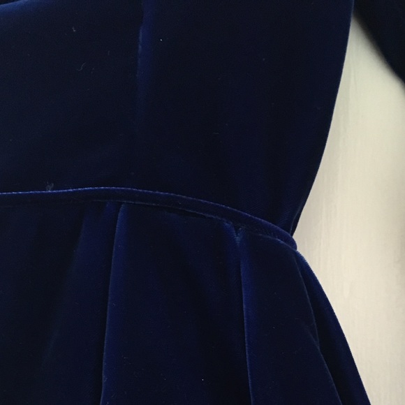 Vintage Brilliantly Blue Velvet Dress - Picture 8 of 8
