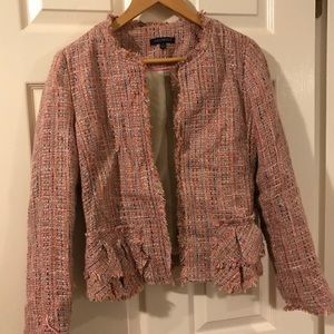 Pink tweed blazer by Cynthia